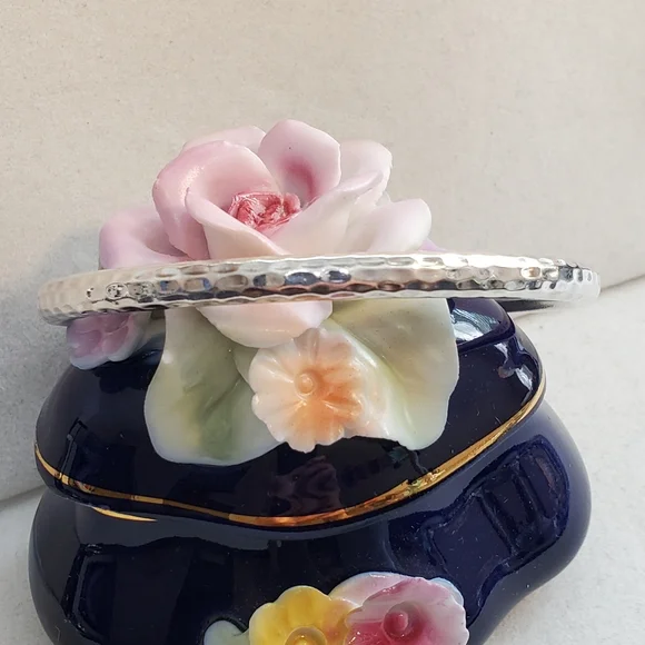 Silpada Bangle Bracelet 925 Hammered Solid Sterling Silver - Picture 5 of 16